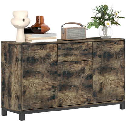 Sideboard, Industrial Storage Cabinet for Living Room, Rustic Brown