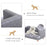 Dog Sofa Bed for Small-Sized Dogs, Elevated Pet Chair with PU Cover, Soft Cushion, Cat Couch Lounger with Anti-slip Legs - Grey