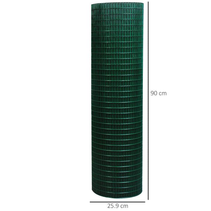 PVC Coated Welded Wire Mesh Fencing Chicken Poultry Aviary Fence Run Hutch Pet Rabbit 30m Green