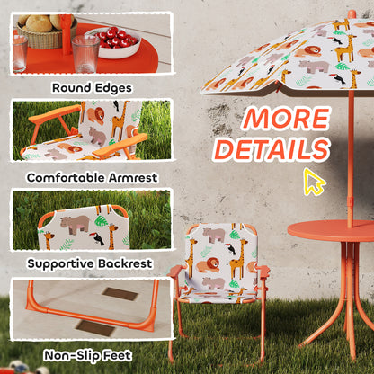 Children Table and Chair Set, Kids Patio Set with Umbrella