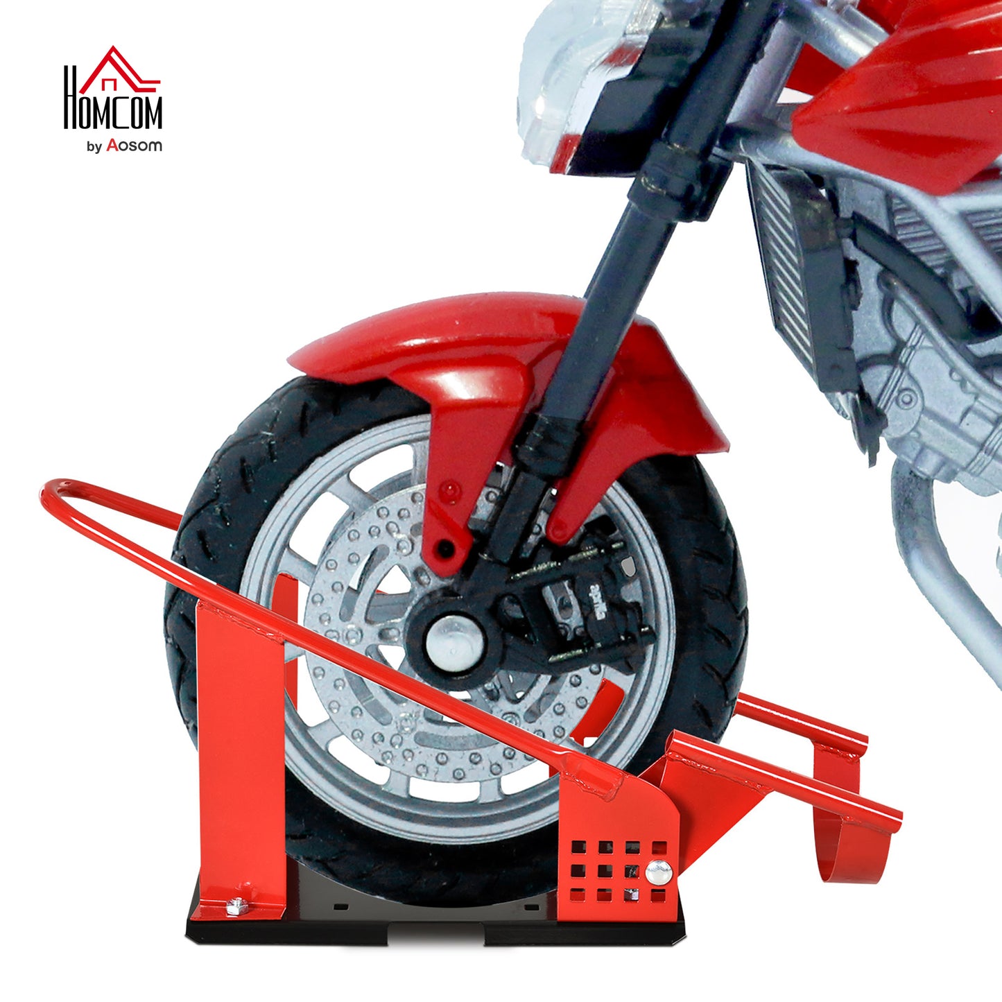 Motorcycle Wheel Chock 8-15.5 cm Metal Motorbike Holder Pre-Drilled Holes For Truck And Trailer