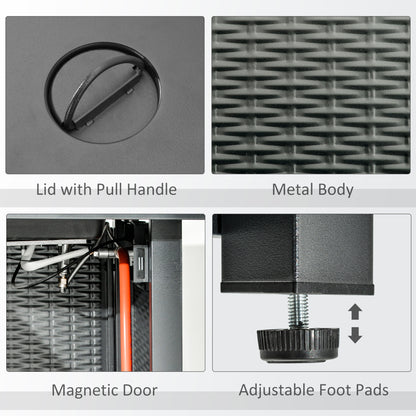 Outdoor Propane Gas Fire Pit Table w/ Rain Cover, 40000 BTU, Black