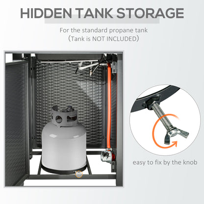 Outdoor Propane Gas Fire Pit Table w/ Rain Cover, 40000 BTU, Black