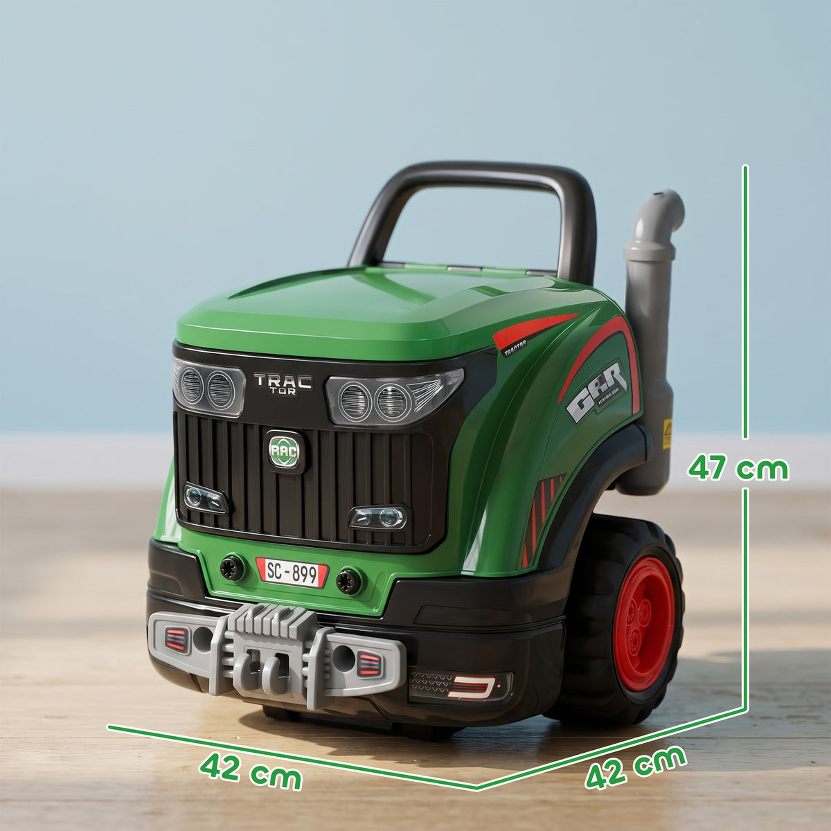 Kids Truck Engine Toy with Spray Lights Sounds for 3-6 Years, Green