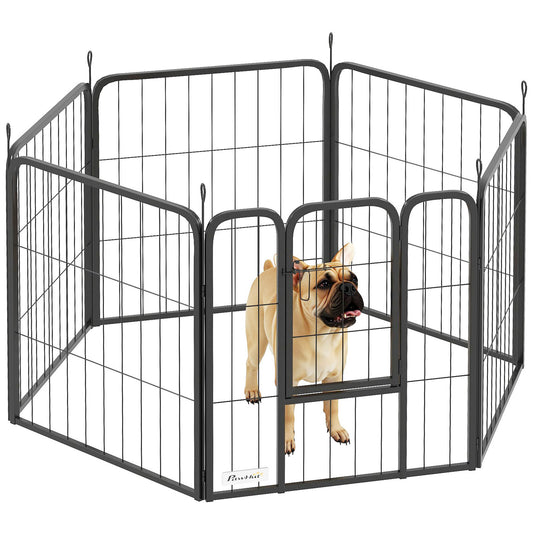 Dog Pen, 12 Panels Puppy Pen for Large Dogs, 100cm High, Black