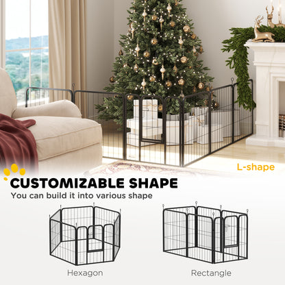 Dog Pen, 12 Panels Puppy Pen for Large Dogs, 100cm High, Black