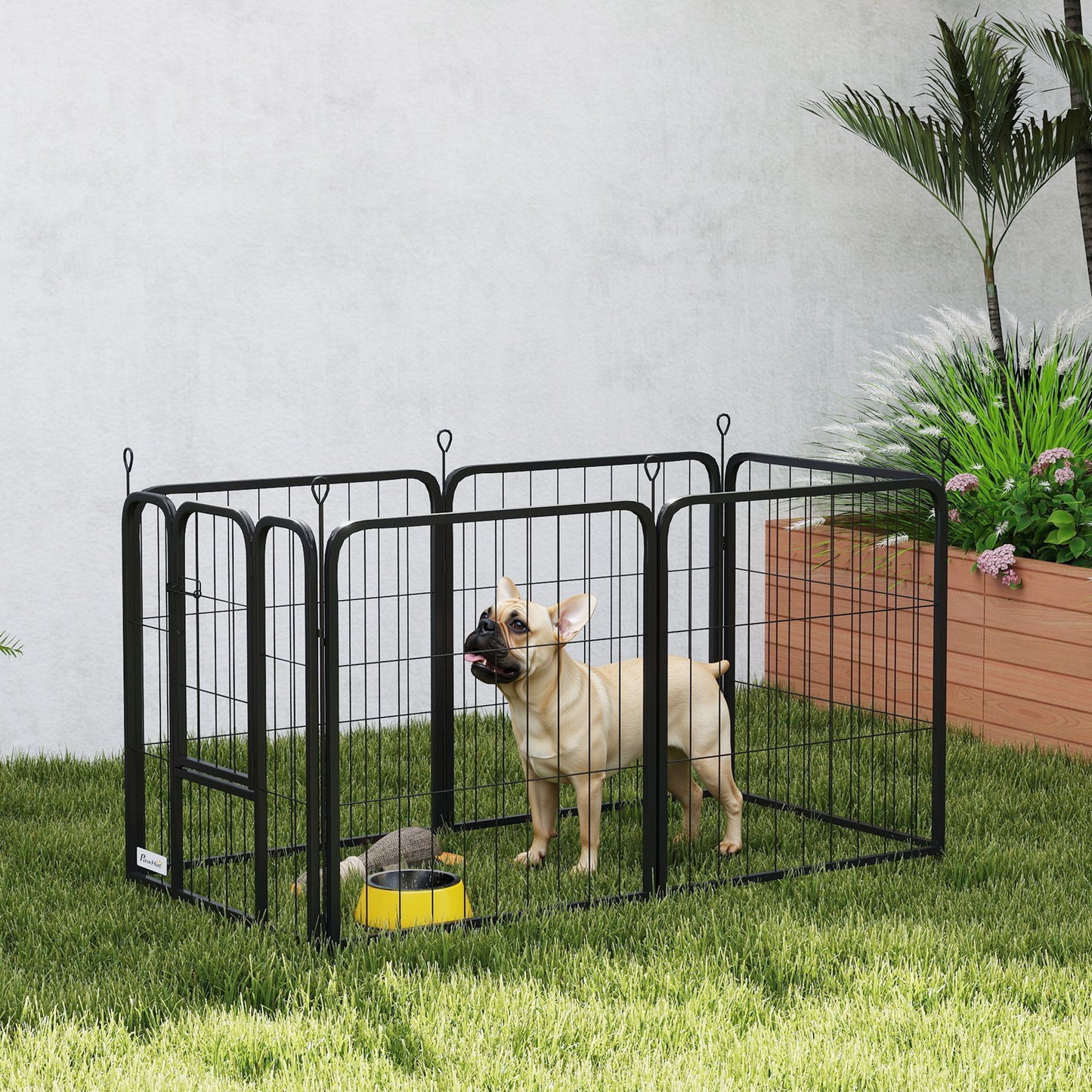 Dog Pen, 12 Panels Puppy Pen for Large Dogs, 100cm High, Black