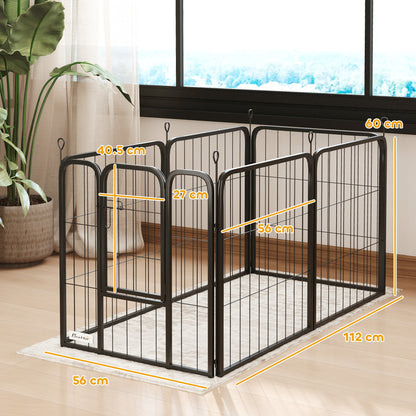 Dog Pen, 12 Panels Puppy Pen for Large Dogs, 100cm High, Black