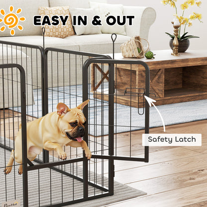 Dog Pen, 12 Panels Puppy Pen for Large Dogs, 100cm High, Black