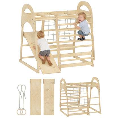 6 in 1 Kids Climbing Frame with Slide, Monkey Bars, Ladder