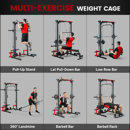 Cable Crossover Machine, Multifunction Power Cage with Pull Up Bar