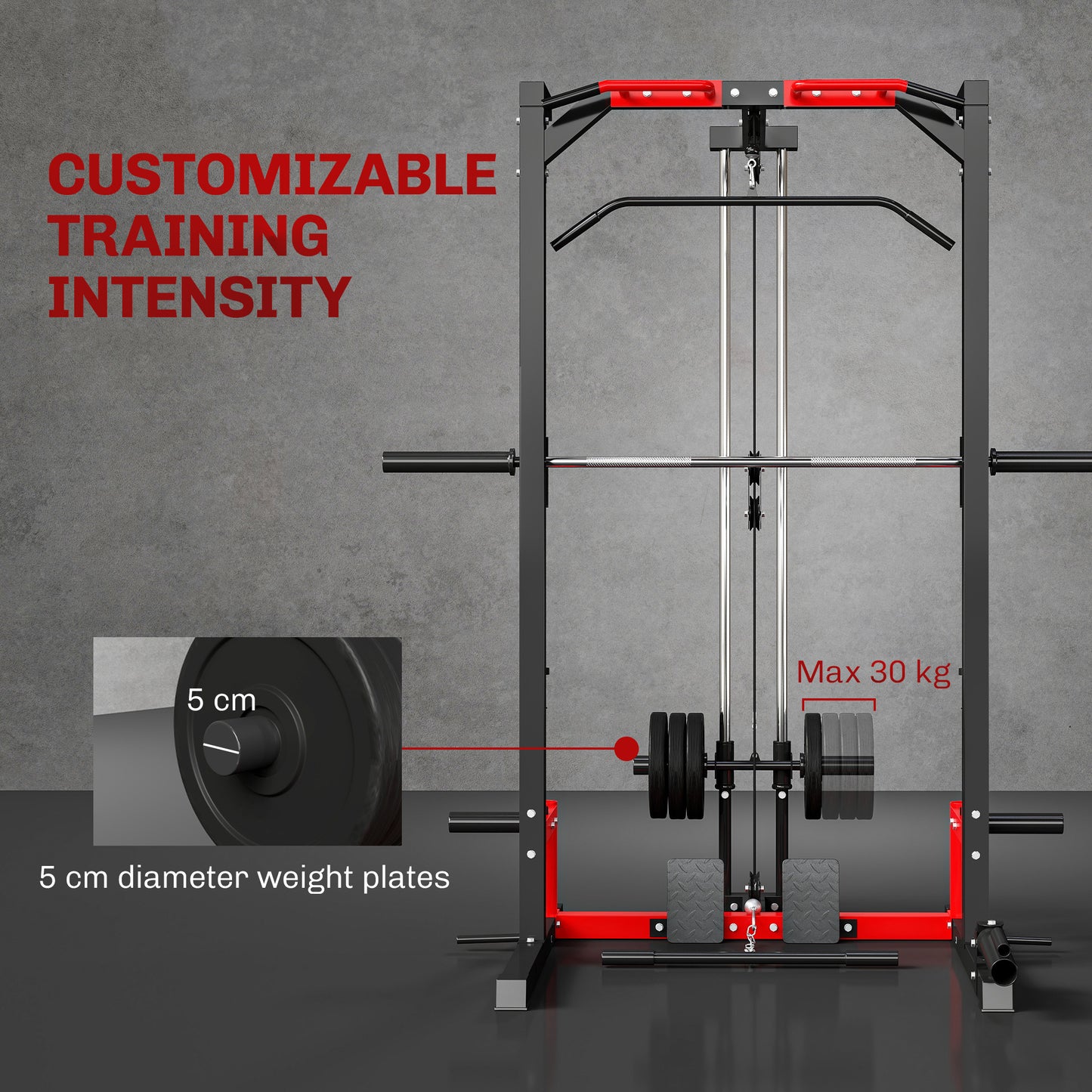 Cable Crossover Machine, Multifunction Power Cage with Pull Up Bar