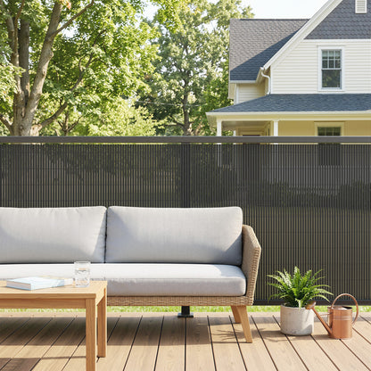 2Pcs Plastic Privacy Screening Fence, 1x3 m Windbreak Fence Grey