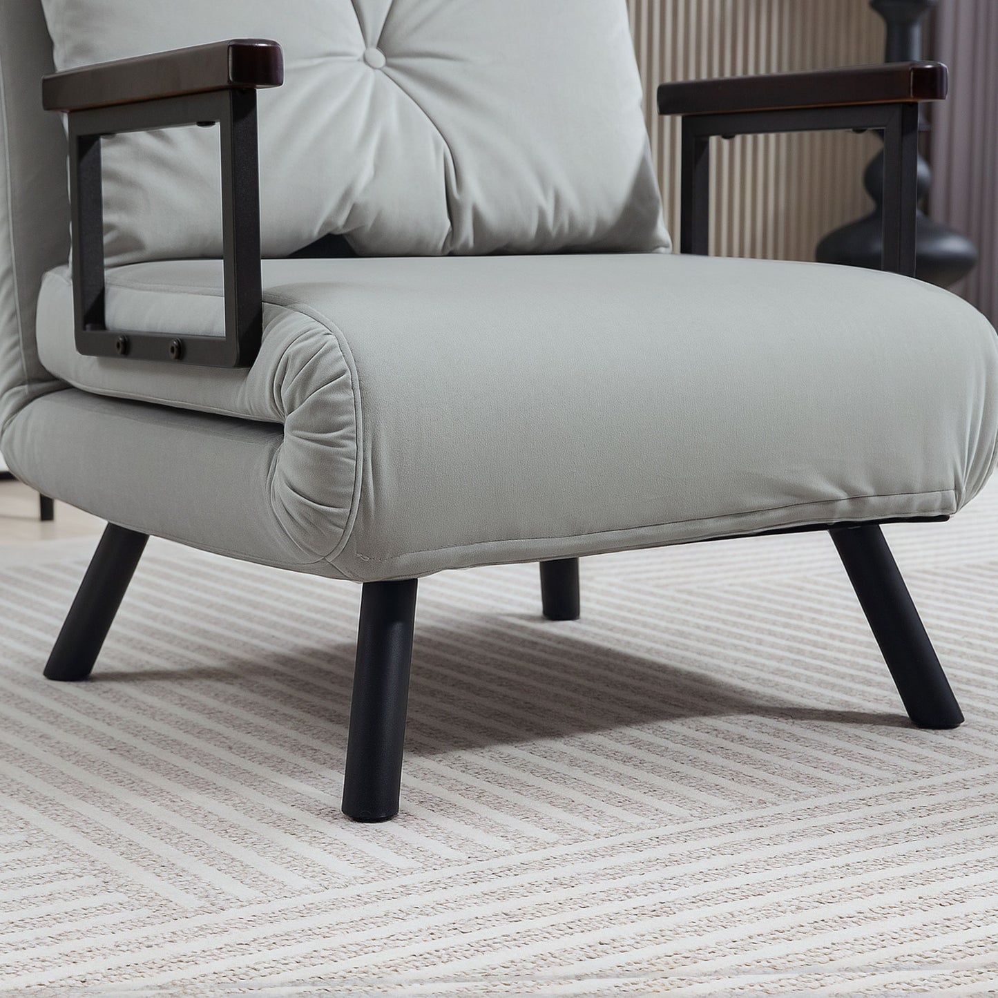 Click Clack Single Chair Bed Settee for Living Room, Light Grey