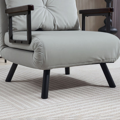 Click Clack Single Chair Bed Settee for Living Room, Light Grey