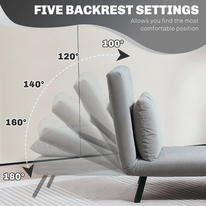 Click Clack Single Chair Bed Settee for Living Room, Light Grey