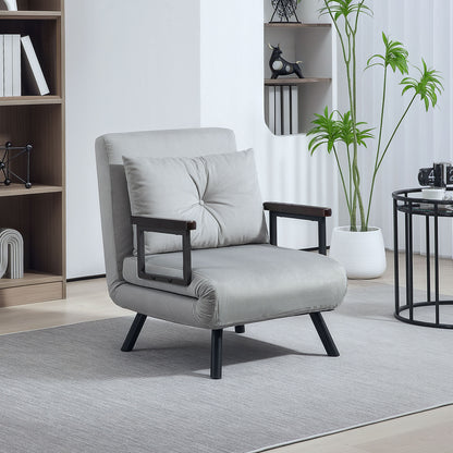 Click Clack Single Chair Bed Settee for Living Room, Light Grey