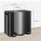 3 x 15L Triple Kitchen Bin Pedal Bin for Recycling and Waste, Black