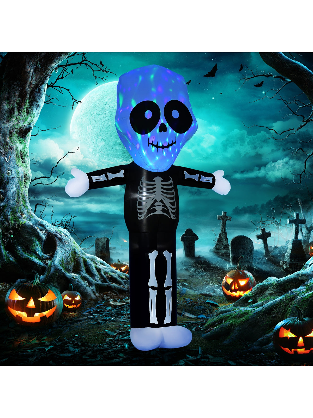 3m Halloween Inflatable Skeleton Ghost Decoration Lighted Indoor Outdoor