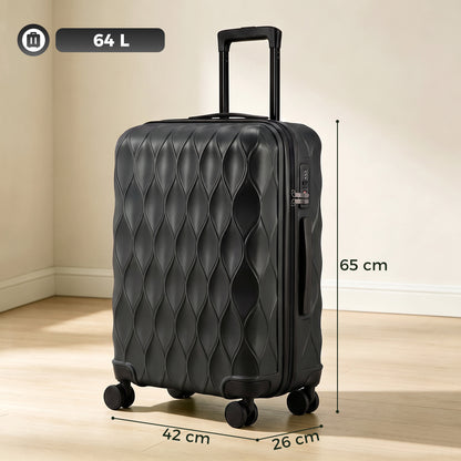 24Inch Suitcase Hard Shell Checked Luggage with TSA Lock, Black