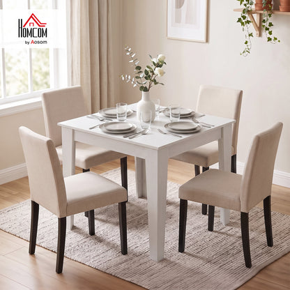 Dining Table for 4, 80L x 80W x 75Hcm, White