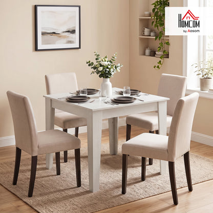 Dining Table for 4, 80L x 80W x 75Hcm, White