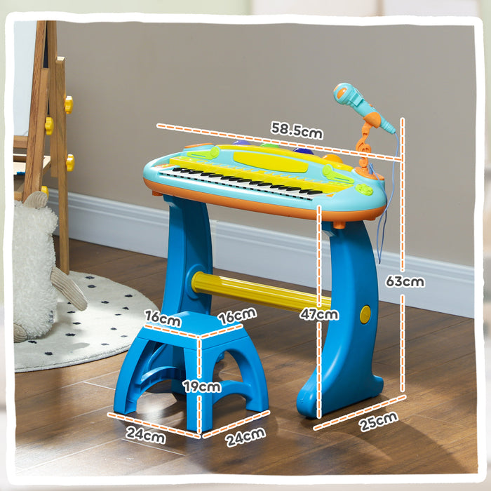 37 Keys Kids Piano w/ Microphone, Stool, Record & Replay Function