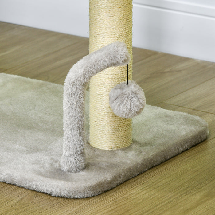 42cm Indoor Cat Tree, with Toy Balls, Sisal Scratching Post - Grey