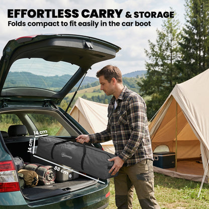 Camping Windbreak, Pop Up Hub Frame Windbreaker Blocker, Dark Grey