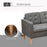 Modern 3-Seater Sofa Button-Tufted Fabric Couch with Hidden Storage Rubberwood Legs for Living Room, Grey