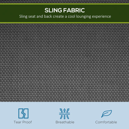 Metal Swing Chair 3 Seater Patio Bench w/ Canopy, Dark Grey