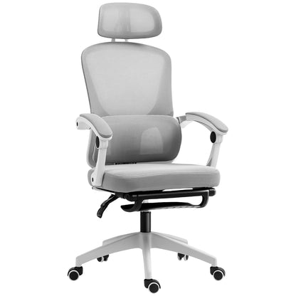 Mesh Ergonomic Office Chair with Lumbar Support, Headrest, Grey