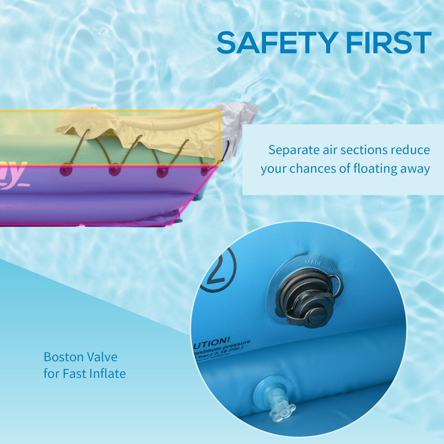 Inflatable Kayak Two-Person Inflatable Boat w/ Air Pump, Blue