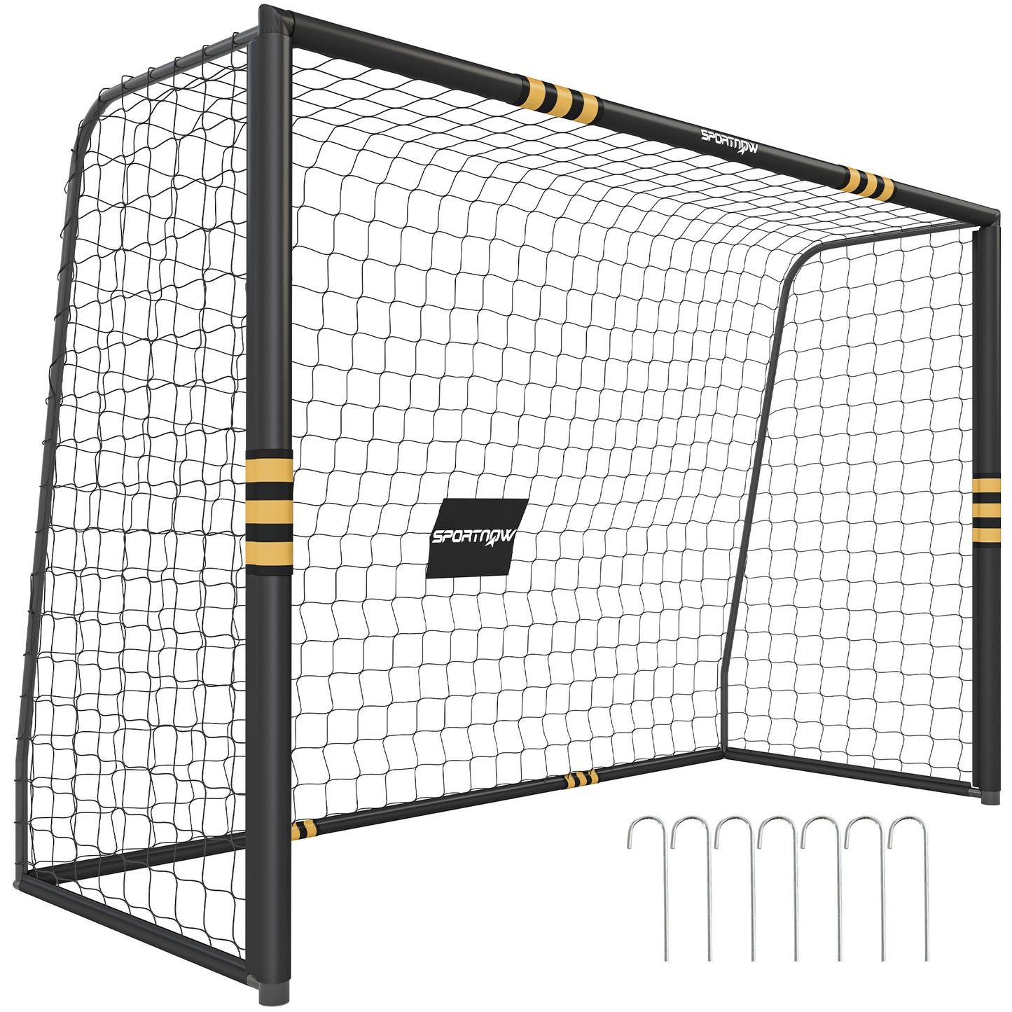 Football Goal, 10 x 6.5ft Football Net with EPE Padding, Yellow