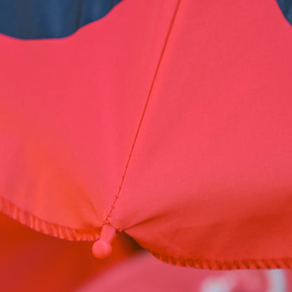 Kids Folding Picnic Table Chair Set Ladybug Pattern Outdoor w/ Parasol