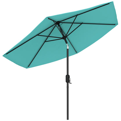 2.6M Garden Parasol Umbrella with Aluminium Pole, Tilt, Turquoise