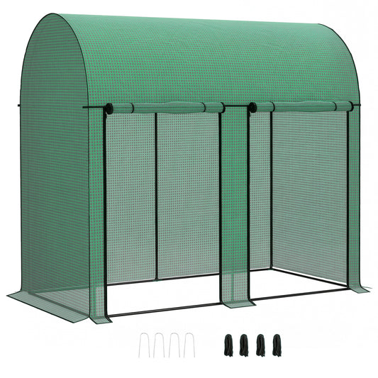 200 x 100 x 178cm Small Tomato Greenhouse with Roll-up Zipped Doors
