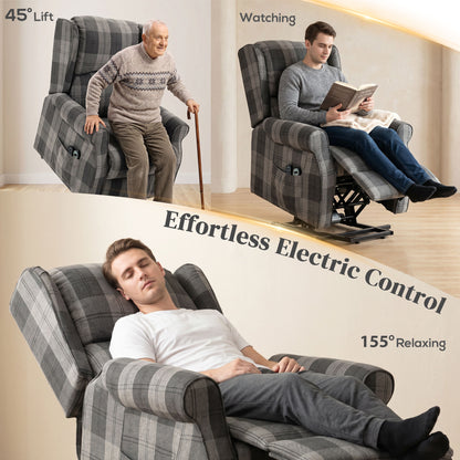 Power Lift Recliner Chair with Vibration Massage and Heat, Grey