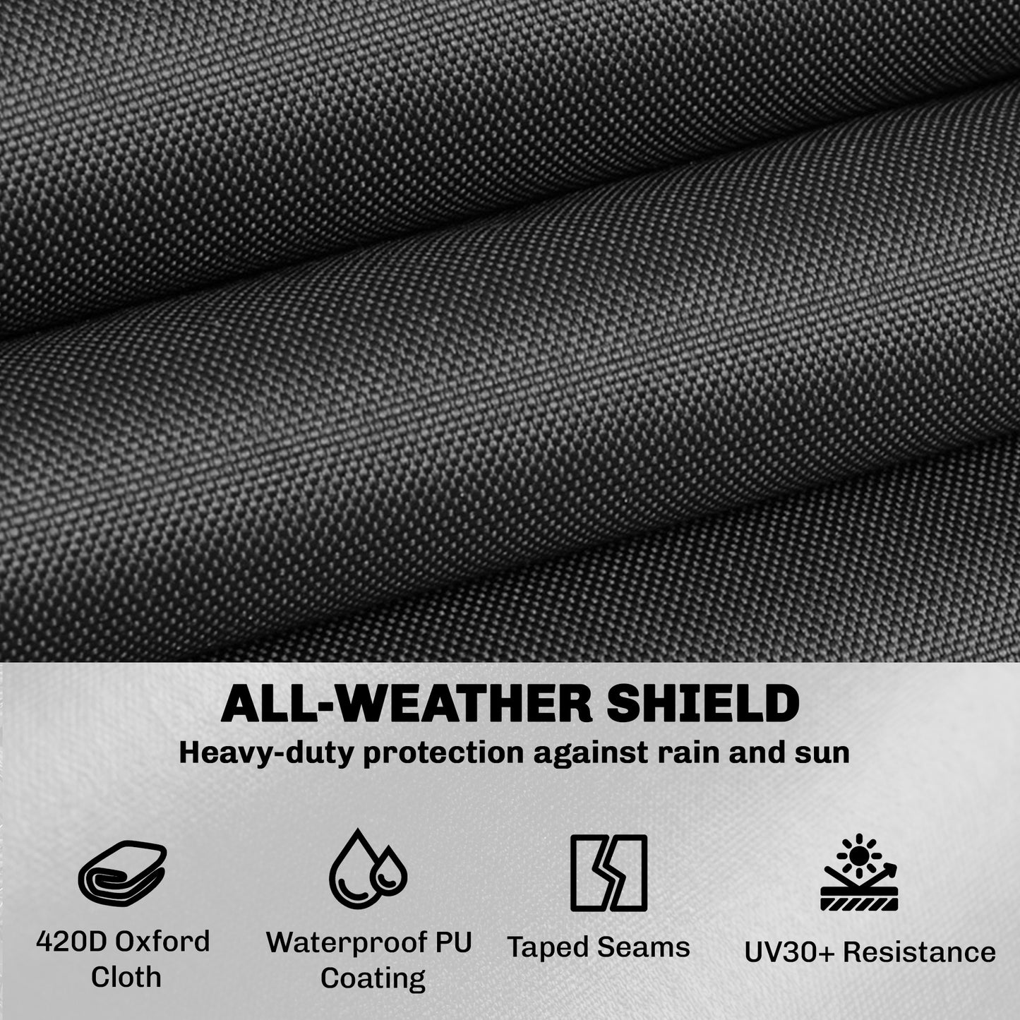 V-Shaped Sectional Sofa Cover Waterproof Anti-UV, Black