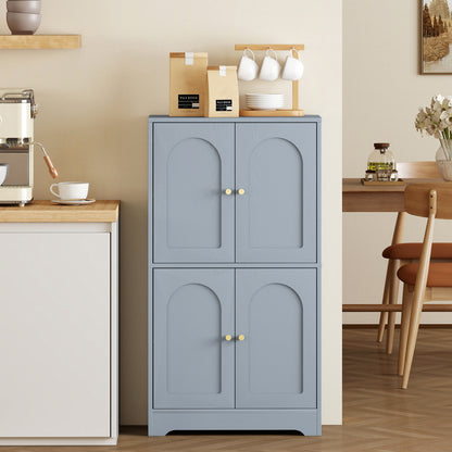 110cm Kitchen Cupboard with 4 Arched Doors and 2 Adjustable Shelves