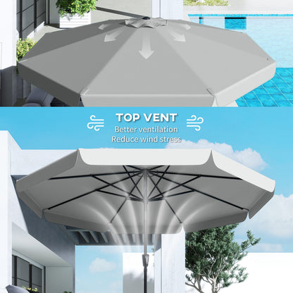 3 m Garden Parasol with Tilt & Crank, UPF30+ Outdoor Table Umbrella