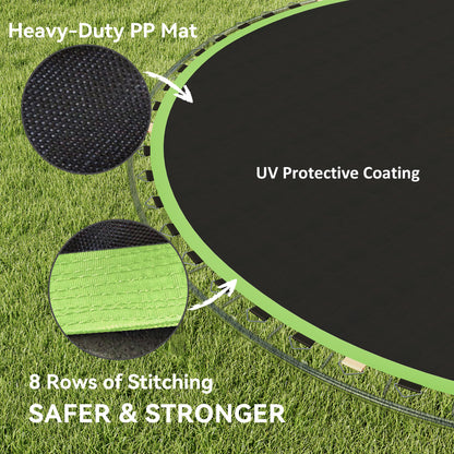 Trampoline Mat with 54 V-Hooks, for 10ft Trampoline, Green