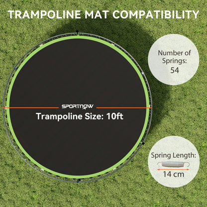 Trampoline Mat with 54 V-Hooks, for 10ft Trampoline, Green