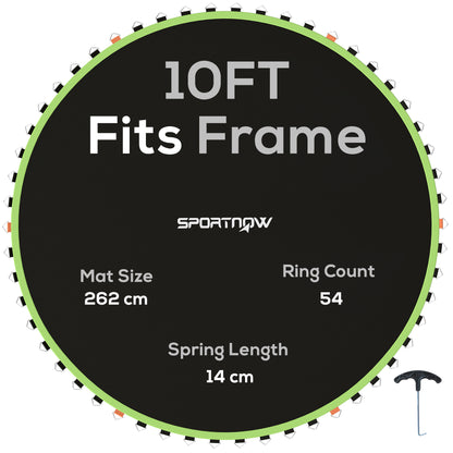 Trampoline Mat with 54 V-Hooks, for 10ft Trampoline, Green