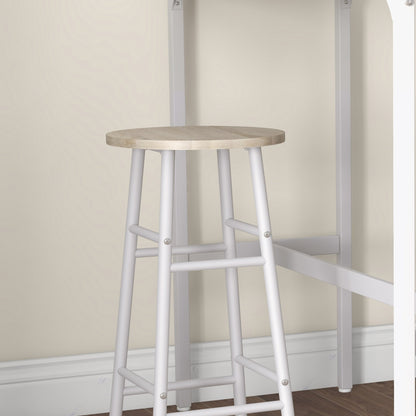 3 Piece Bar Set, Industrial Kitchen and Chair Set Oak