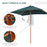 Garden Umbrella Patio Umbrella Market Parasol, Outdoor Sunshade 6 Ribs w/ Wood and Bamboo Frame, Brown Green