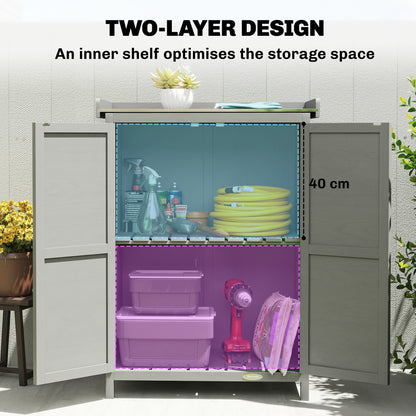 Wooden Garden Shed, Garden Tool Storage Shed, Grey