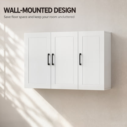 Wall Mounted Bathroom Cabinet with Adjustable Shelves, White
