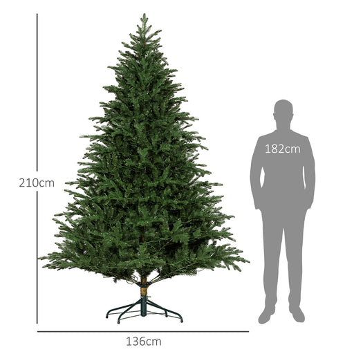 7ft Prelit Artificial Christmas Tree w/ Lights for Party Decoration