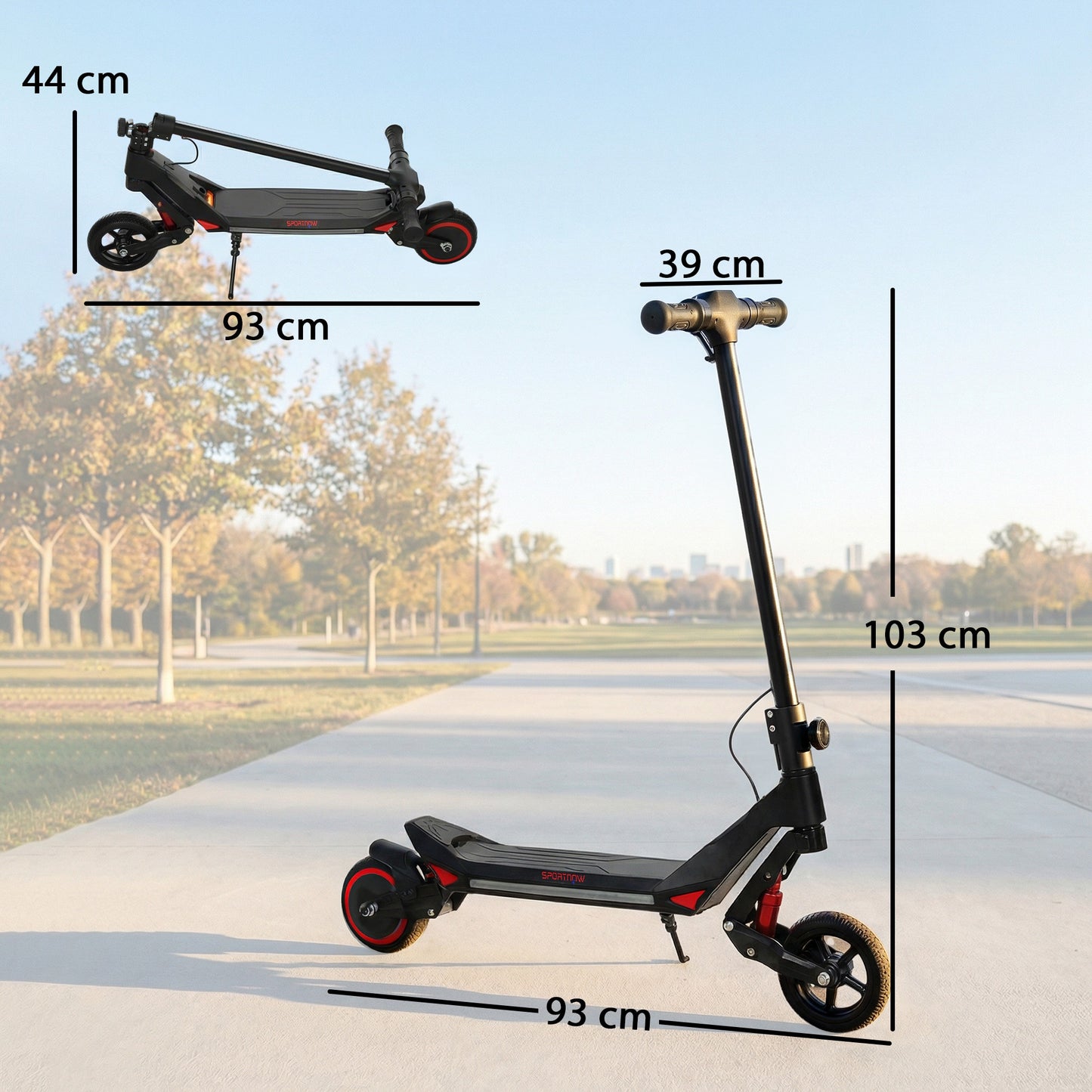 Electric Scooter for Kids, Foldable E Scooter for Age Age 6+ Black